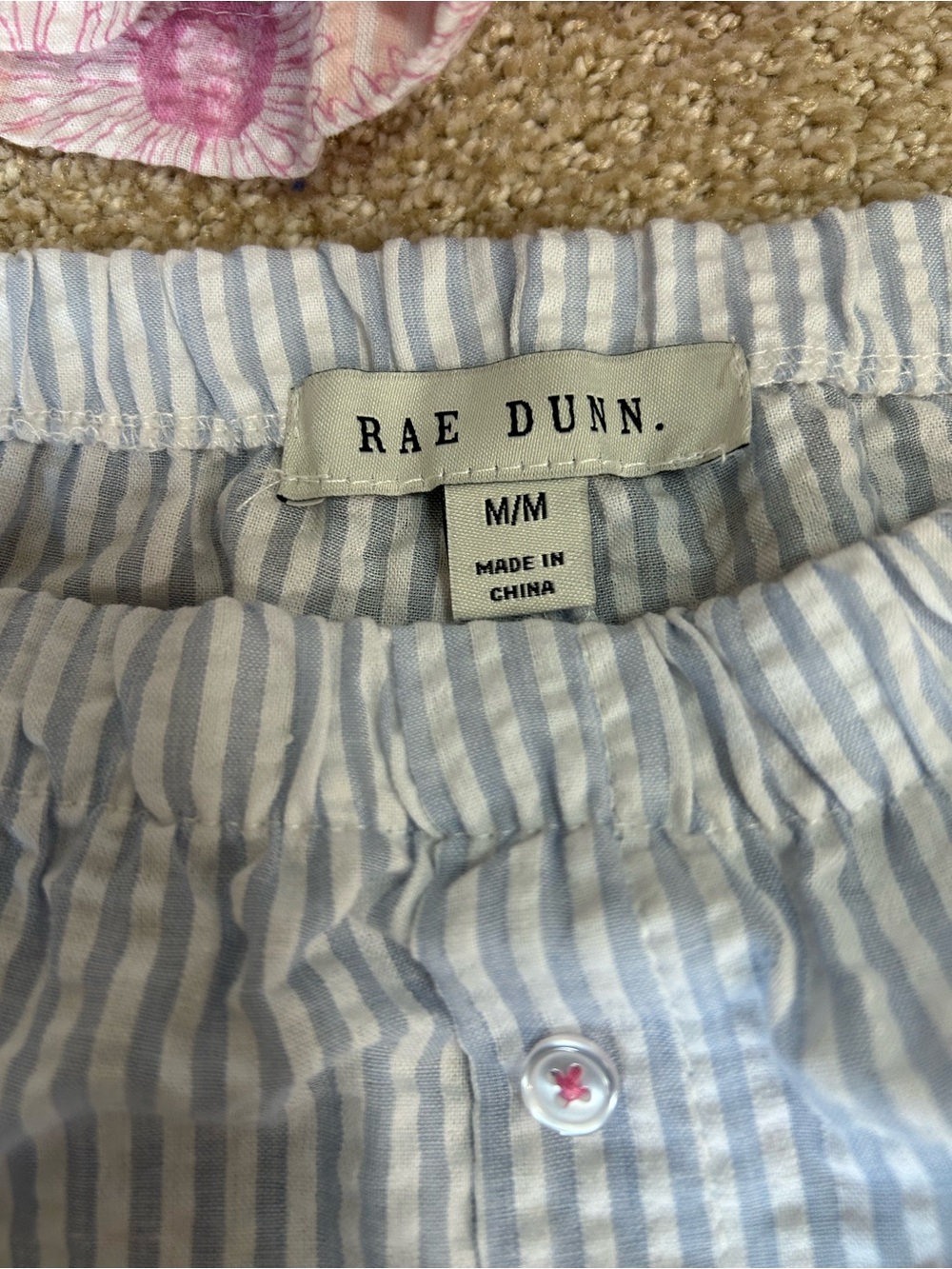 Rae Dunn Pajama Shorts Seersucker Size Medium Lot of 2 - Picture 5 of 9